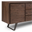 Pemberly Row Sideboard Buffet in Distressed Charcoal Brown with Storage