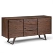 Pemberly Row Sideboard Buffet in Distressed Charcoal Brown with Storage