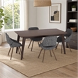 Pemberly Row Draper 5-Piece Dining Set in Grey Fabric and Walnut Veneer