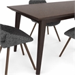 Pemberly Row Draper 5-Piece Dining Set in Grey Fabric and Walnut Veneer