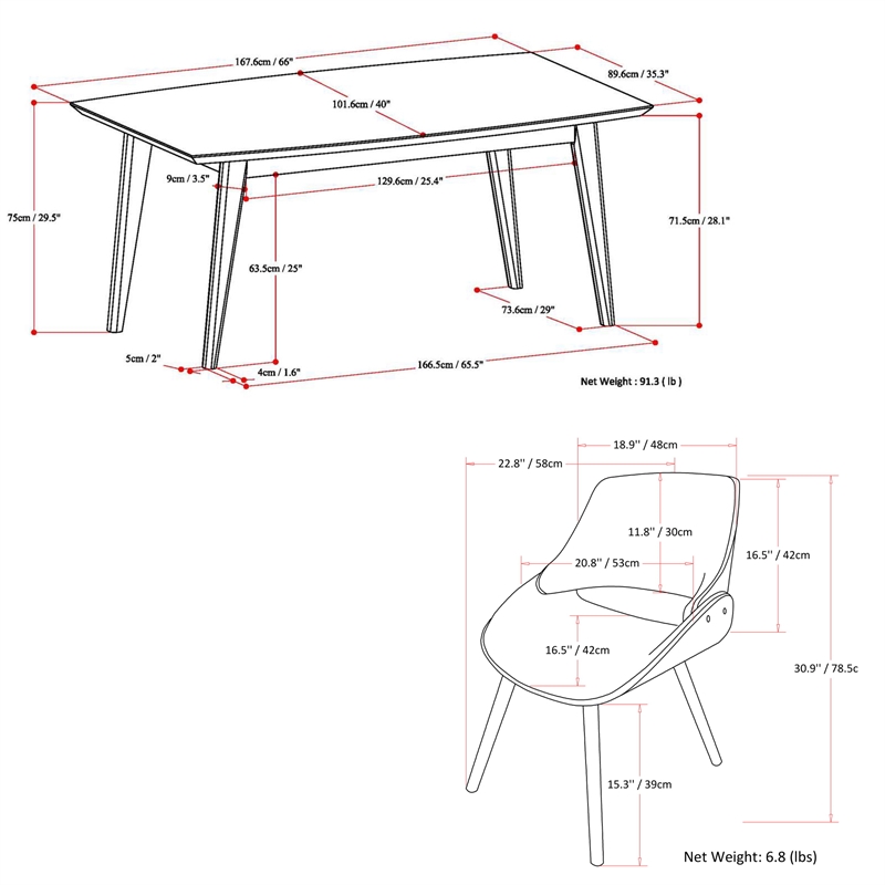 Pemberly Row Draper 5-Piece Dining Set in Grey Fabric and Walnut Veneer