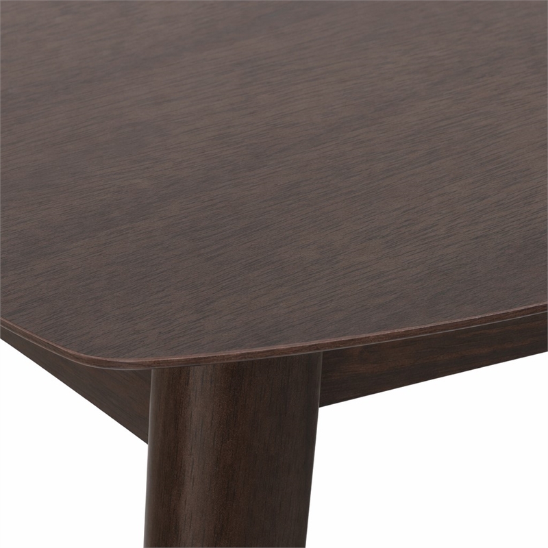 Pemberly Row Draper 7-Piece Dining Set in Turquoise Blue Fabric & Walnut Veneer
