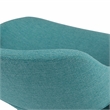 Pemberly Row Draper 7-Piece Dining Set in Turquoise Blue Fabric & Walnut Veneer