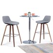 Pemberly Row Bentwood Bar Stool Set of 2 in Stone Grey Fabric