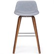 Pemberly Row Bentwood Bar Stool Set of 2 in Stone Grey Fabric