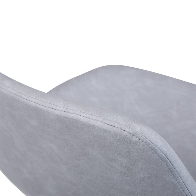 Pemberly Row Bentwood Bar Stool Set of 2 in Stone Grey Fabric