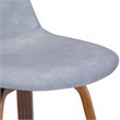 Pemberly Row Bentwood Bar Stool Set of 2 in Stone Grey Fabric