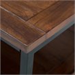 Pemberly Row Mango Wood Industrial Coffee Table in Dark Cognac Brown