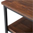 Pemberly Row Mango Wood Industrial Coffee Table in Dark Cognac Brown