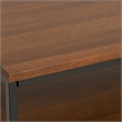 Pemberly Row Mango Wood Industrial Coffee Table in Dark Cognac Brown