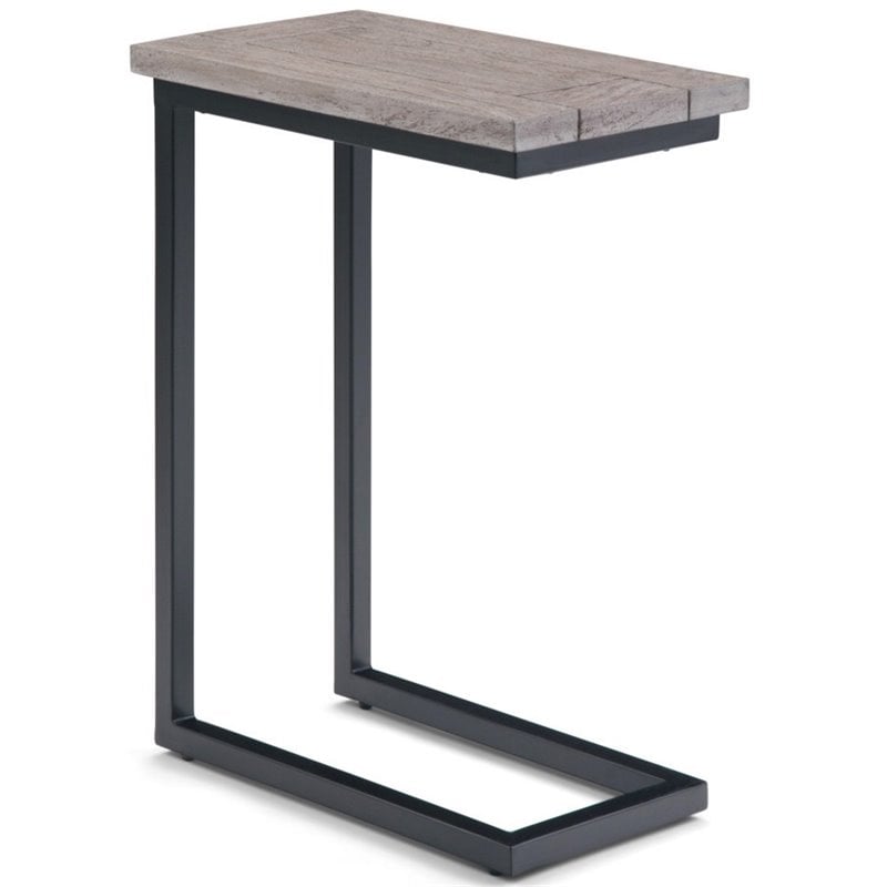 Pemberly Row Contemporary End Table in Birch and Black