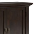 Pemberly Row Solid Wood Transitional Low Storage Cabinet in Brunette Brown