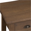 Pemberly Row Square Wood End Table in Rustic Brown with Drawer & Shelf