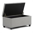 Pemberly Row Rectangular Ottoman in Dove Gray Linen Look Fabric