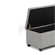 Pemberly Row Rectangular Ottoman in Dove Gray Linen Look Fabric