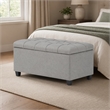 Pemberly Row Rectangular Ottoman in Dove Gray Linen Look Fabric