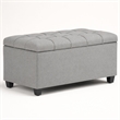 Pemberly Row Rectangular Ottoman in Dove Gray Linen Look Fabric