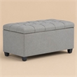 Pemberly Row Rectangular Ottoman in Dove Gray Linen Look Fabric