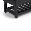 Pemberly Row Rectangle Storage Ottoman Bench in Midnight Black Faux Leather
