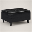 Pemberly Row Rectangle Storage Ottoman in Midnight Black Faux Leather