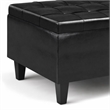 Pemberly Row Rectangle Storage Ottoman in Midnight Black Faux Leather