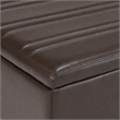 Pemberly Row Square Storage Ottoman in Chocolate Brown Faux Leather
