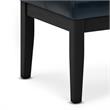 Pemberly Row Tufted Vegan Leather Ottoman Bench in Distressed Dark Blue