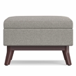 Pemberly Row Rectangle Storage Ottoman in Cloud Grey Polyester Fabric