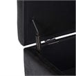 Pemberly Row Faux Leather Storage Ottoman in Distressed Black