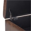 Pemberly Row Faux Leather Storage Ottoman in Distressed Chestnut Brown