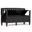 Pemberly Row Pine Entryway Storage Bench in Black Finish