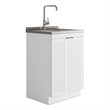 Pemberly Row 24 in Laundry Utility Sink Cabinet in White with High Faucet