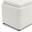 Pemberly Row Cube Storage Ottoman with Tray in Ivory Boucle Upholstery