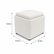 Pemberly Row Cube Storage Ottoman with Tray in Ivory Boucle Upholstery
