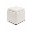 Pemberly Row Cube Storage Ottoman with Tray in Ivory Boucle Upholstery