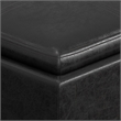 Pemberly Row Cube Storage Ottoman with Tray in Distressed Black Faux Leather