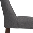 Pemberly Row Dining Chair Set of 2 Fabric Slate Gray with Curved Back