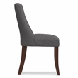 Pemberly Row Dining Chair Set of 2 Fabric Slate Gray with Curved Back