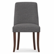 Pemberly Row Dining Chair Set of 2 Fabric Slate Gray with Curved Back