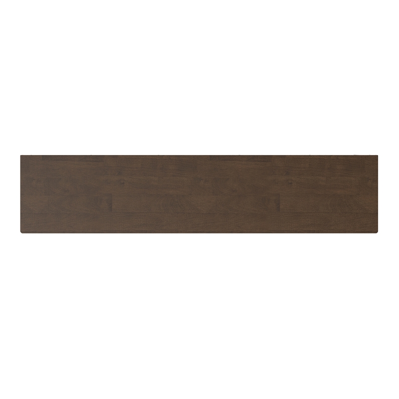 Pemberly Row Solid Wood Mid Century Low Bookcase in Walnut Brown 30