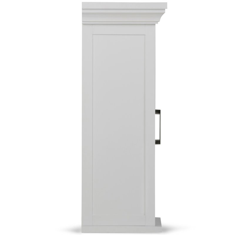 Pemberly Row Wooden Medicine Cabinet with Single Door in Pure White