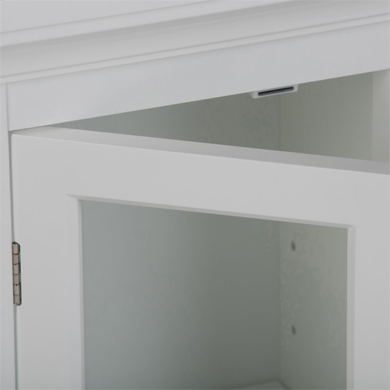 Pemberly Row Wooden Medicine Cabinet with Single Door in Pure White