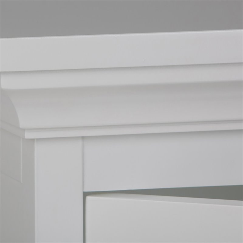 Pemberly Row Wooden Medicine Cabinet with Single Door in Pure White