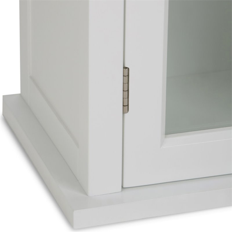 Pemberly Row Wooden Medicine Cabinet with Single Door in Pure White