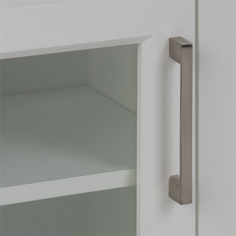 Pemberly Row Wooden Medicine Cabinet with Single Door in Pure White