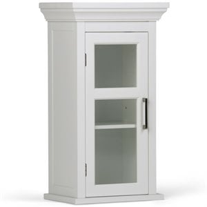 Pemberly Row Wooden Medicine Cabinet with Single Door in Pure White