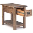 Pemberly Row Narrow Side Table Solid Acacia Wood in Rustic Natural Aged Brown