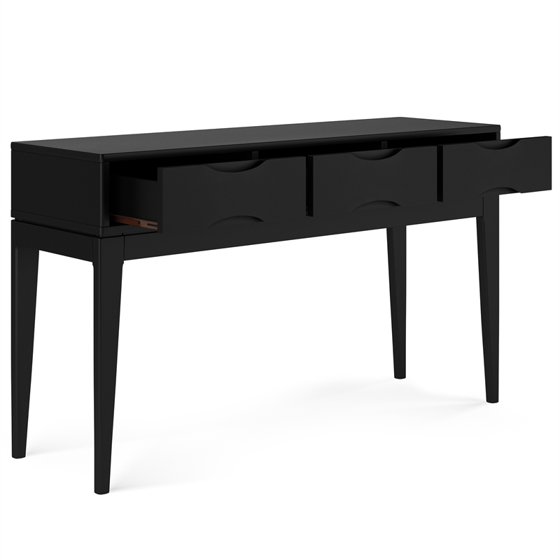 Pemberly Row 54 in Mid-Century Console Sofa Table in Black Finish