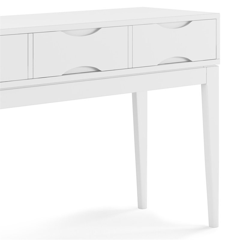 Pemberly Row 54 in Mid-Century Console Sofa Table in White Finish