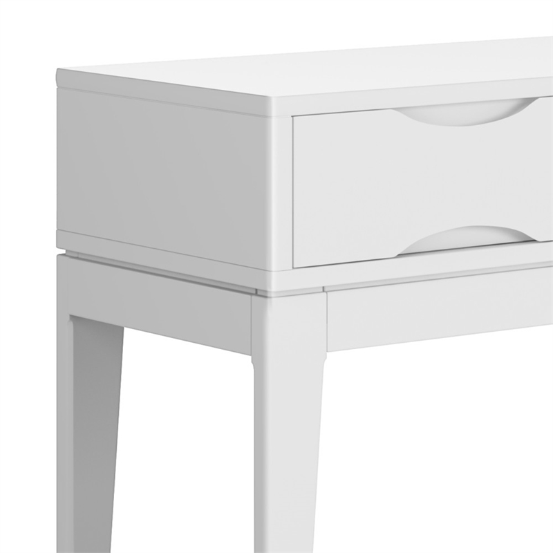 Pemberly Row 54 in Mid-Century Console Sofa Table in White Finish